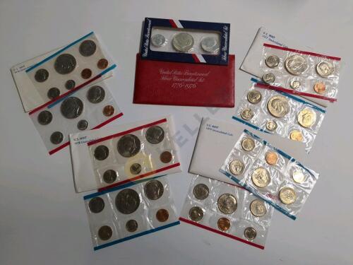 1974, Silver 1976, 1977, 1978, 1979 Uncirculated Coin Sets