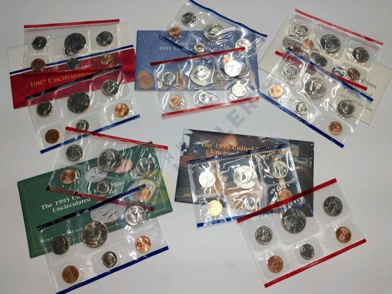 1987, 1991, 1992, 1993, 1995 Uncirculated Coin Sets