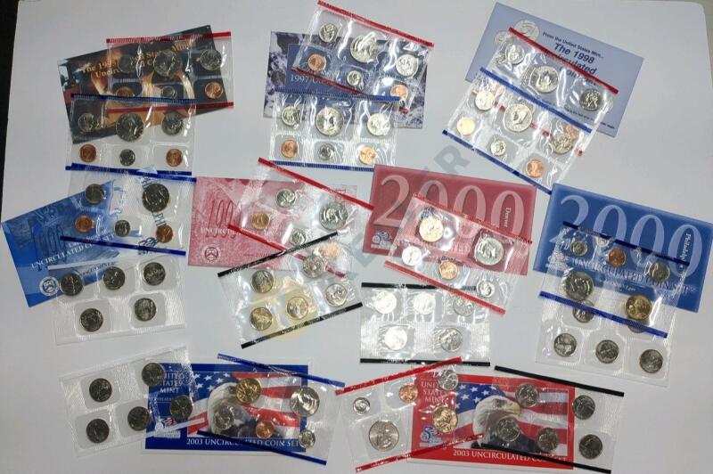 1997, 1998, 1999, 2000, 2003 Uncirculated Coin Sets