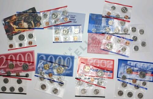 1995, 1998, 1999, 2000, 2002 Uncirculated Coin Sets