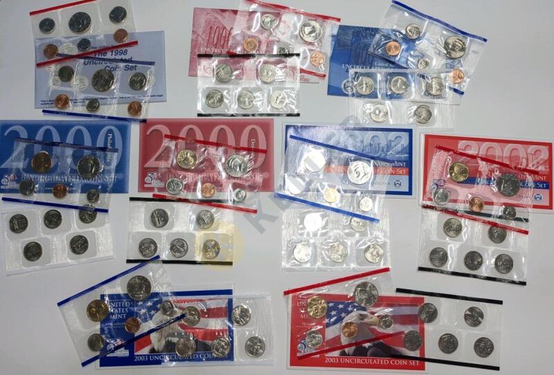 1998, 1999, 2000, 2002, 2003 Uncirculated Coin Sets