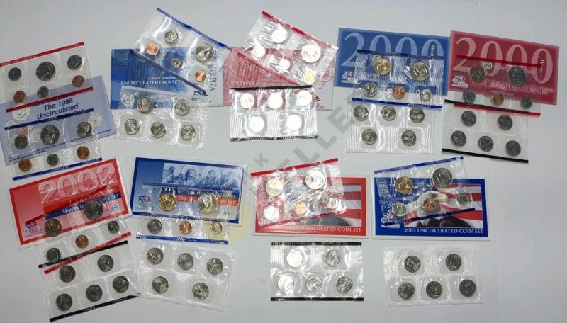 1998, 1999, 2000, 2002, 2003 Uncirculated Coin Sets