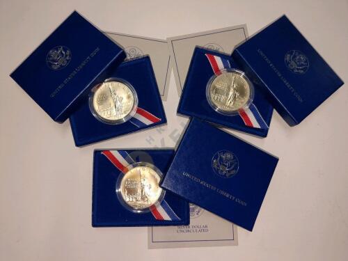 Three 1986 Liberty Half Dollar Uncirculated Coins