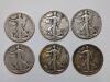 6 Walking Liberty Silver Half Dollar Coins