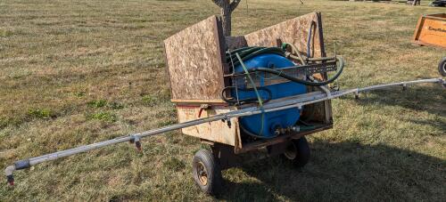 Homemade Sprayer on Trailer and Assorted Sprayer Tips