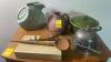 Silver Plate Covered Dome Cheese Dish, Art Deco Pottery Pitcher, and More