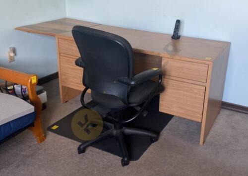 Desk, Chair, and Floor Mat