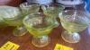 Antique Vaseline Crackle Glass Sherbert Dishes and Saucers - 5