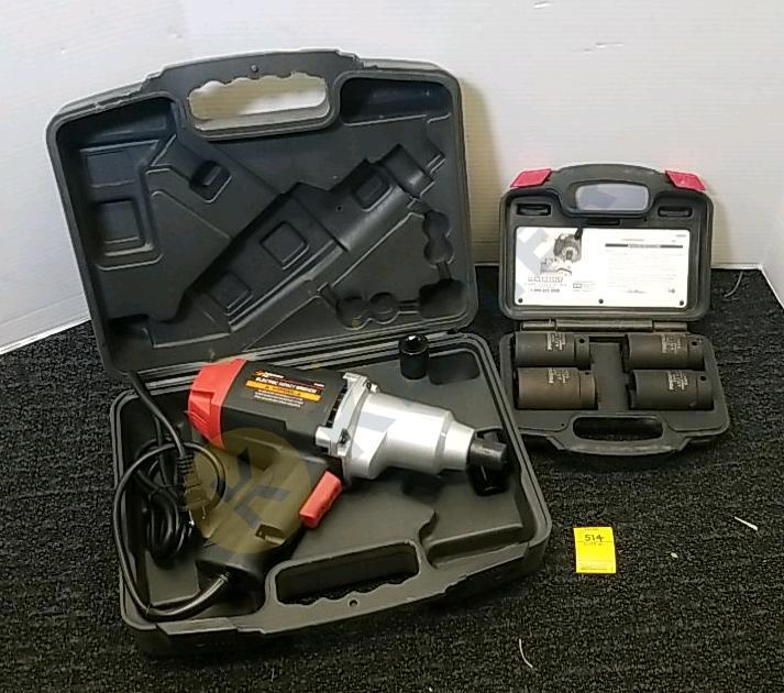 Electric Impact Wrench and Axel Nut Socket Set