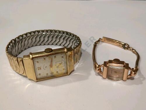 14K Gold Lord Elgin and GF Longines Wrist Watches