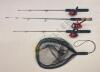 3 Ice Fishing Size Rod & Reel Combos and Net