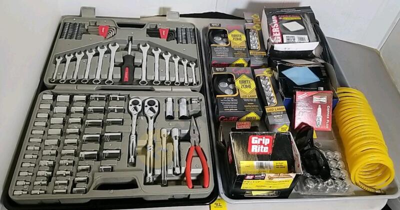 Crescent Tool Set with Case, Variety of Auto Parts, and More