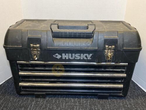 Plastic Husky Toolbox with Contents