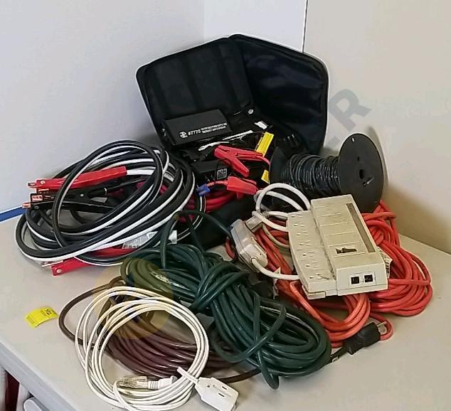 Variety of Extension Cords, Jumper Cables, and More