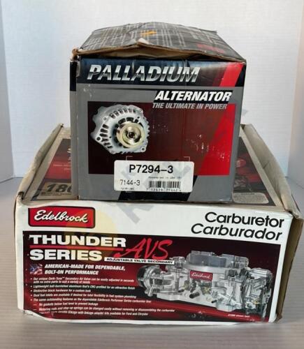 NIB Palladium Alternator and Edelbrock Carburetor