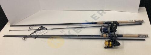 2 New Daiwa Spinning Fishing Reels with Rods
