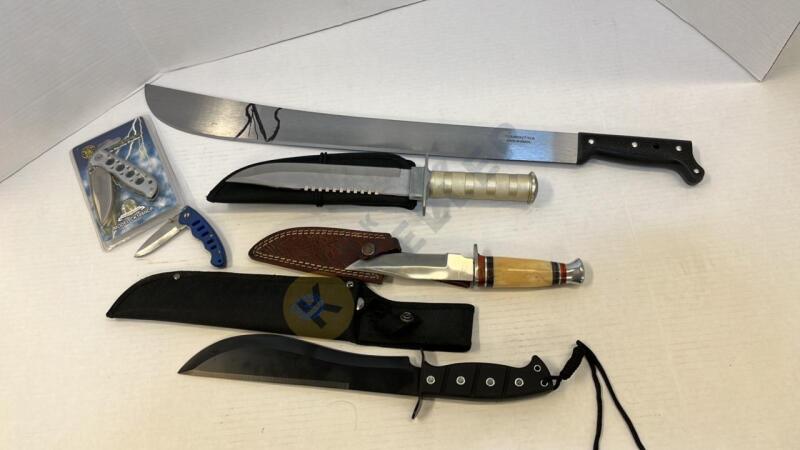 Machete, Hunting Knives, and Folding Pocket Knives