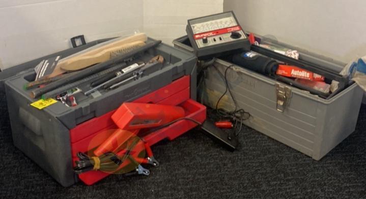 2 Plastic Toolboxes with Contents