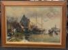 Early American Fishing Village Framed Print