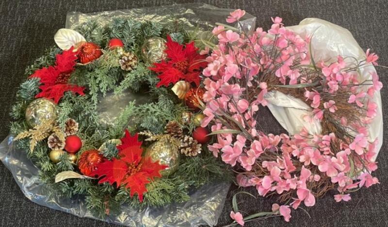 Christmas Wreath and Spring Floral Wreath