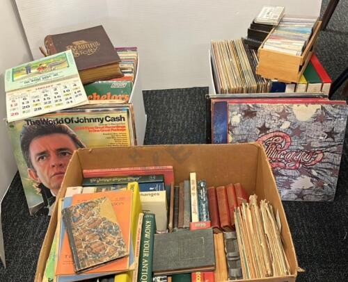 Record Albums, 45s Records, Books, and More