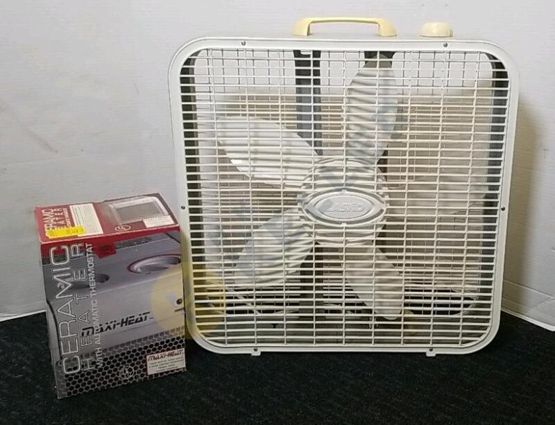 Box Fan and Ceramic Heater