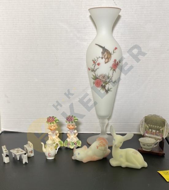Fenton Glass Animals, Napco Girl Figurines, and More