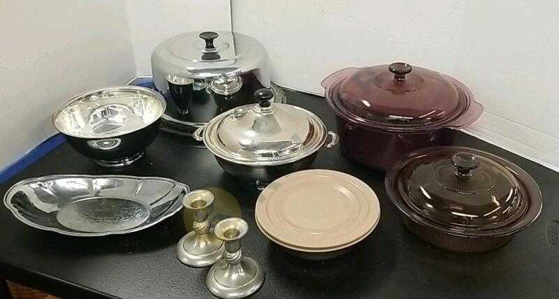 Pewter Dishes, Corningware, and More