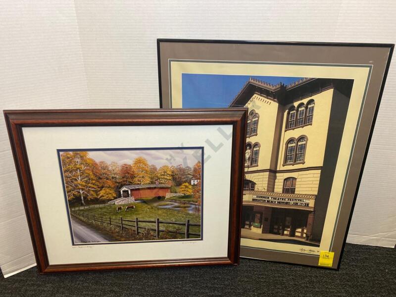 Fulton Opera House and Kauffmanâ€™s Bridge Framed Prints