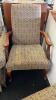 Broyhill Fabric Padded Arm Chair with Ottoman & Matching Wood Arm Chair - 4