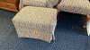 Broyhill Fabric Padded Arm Chair with Ottoman & Matching Wood Arm Chair - 7