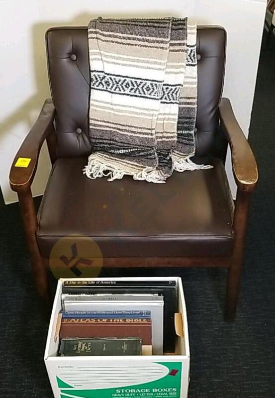 Accent Chair, Books, and Blanket