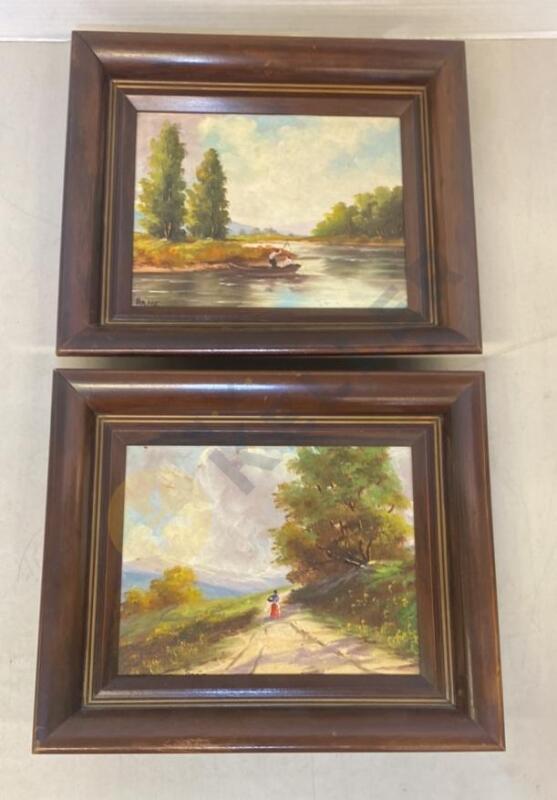 2 Framed Landscape Oil Paintings By Dane