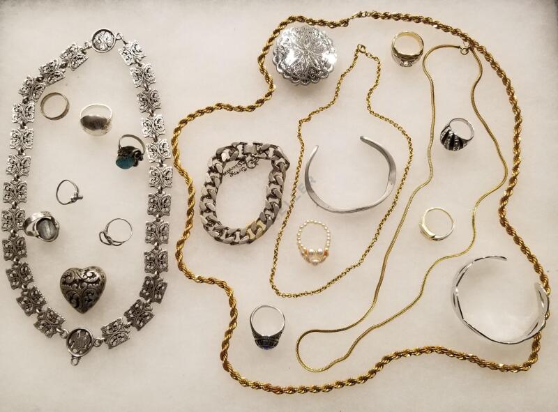 Gold-tone and Silver Tone Jewelry - Some Possibly Silver