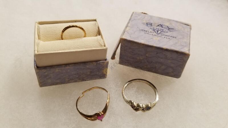 14K Gold Ring and Two 10K Gold Rings