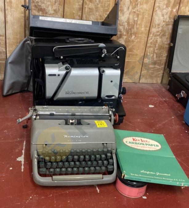 Remington Typewriter and Reel to Reel Player