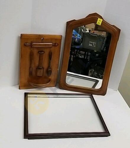 Kitchen Wall Plaque, Framed Mirror, and Frame