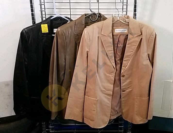 Three Womans Leather Blazers