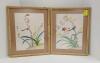 Pair of Framed Oriental Painted Silk Artwork