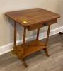 Small Wooden Side Table with Drawer - 2