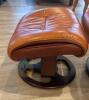 Leather Swival Chair & Ottoman - 4