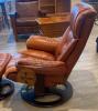 Leather Swival Chair & Ottoman - 5