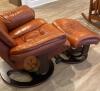 Leather Swival Chair & Ottoman - 7