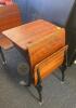 Vintage School Desk with Front & Rear Seat - 9