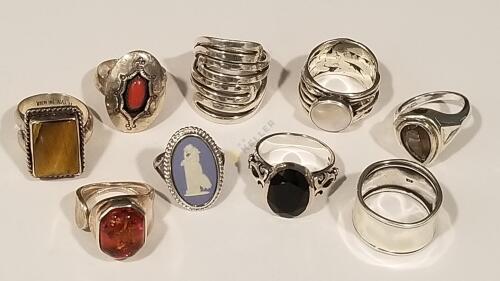 9 Sterling Silver Rings