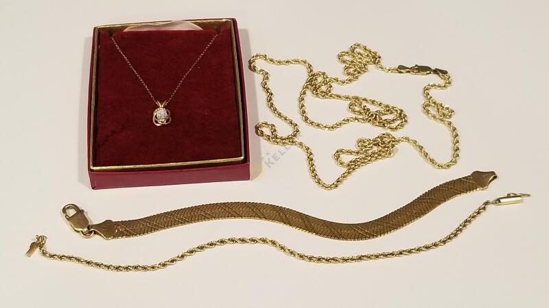 14K Gold Necklaces and Bracelets