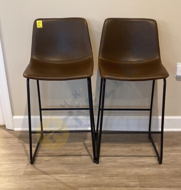 Pair of Faux Leather Barstools