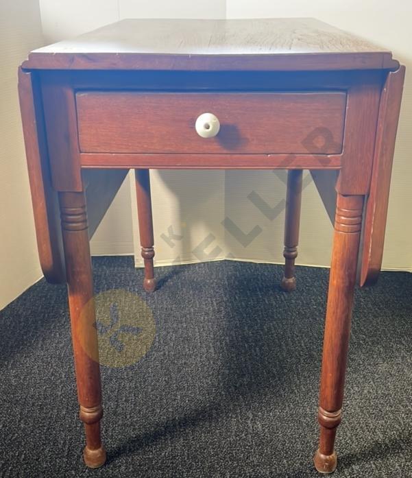 Wooden Drop Leaf Table with Drawer