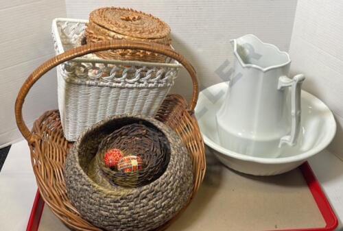Baskets, Pitcher & Bowl, and More