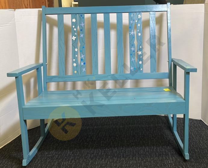 Painted Wooden Rocker Bench